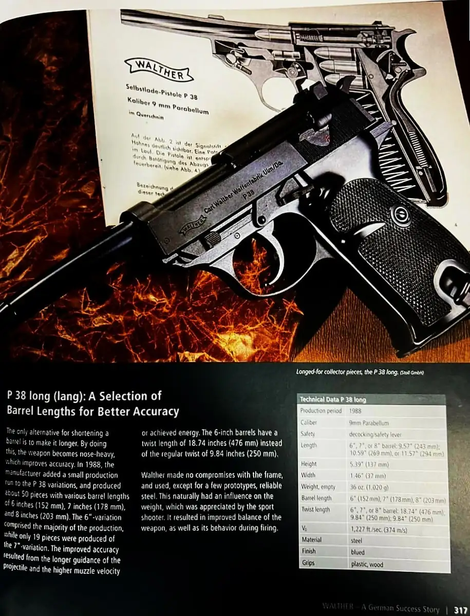 Walther P38 SD Long 7 Inch 9mm For Sale